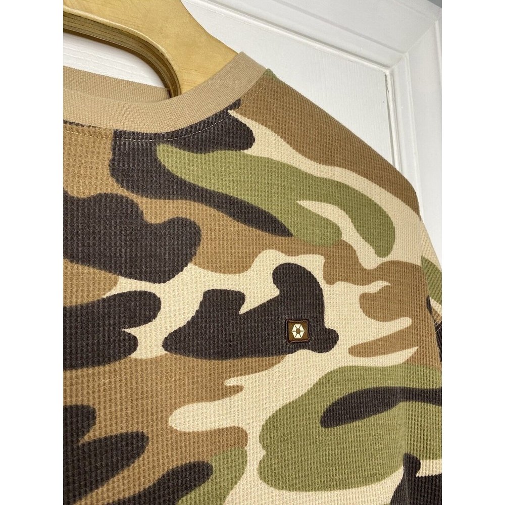 Y2K Southpole Mens Long Sleeve Thermal Shirt Camouflage Green Brown 2XL - Picture 2 of 7